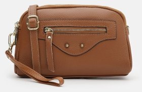 Повседневная женская сумка из натуральной кожи рыжего цвета Borsa Leather 108898