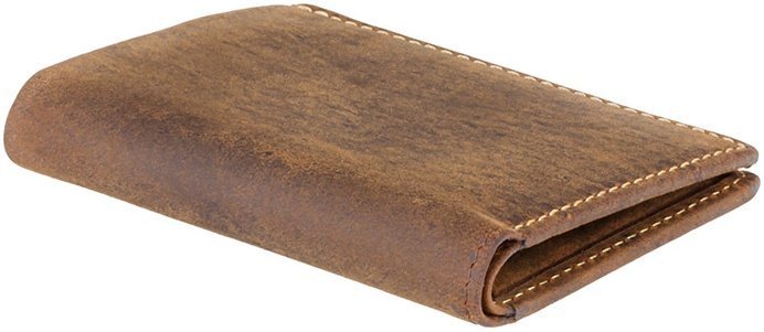 Коричневый мужской кошелек компактного размера из винтажной кожи Visconti Javelin 68998