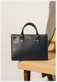Женская кожаная сумка темно-синего цвета с короткими ручками BlankNote Fancy 78998
