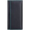Чорний жіночий гаманець з натуральної шкіри з бірюзовою строчкою Visconti 69098 - 11