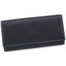 Чорний жіночий гаманець з натуральної шкіри з бірюзовою строчкою Visconti 69098 - 3