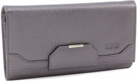 Темно-сірий жіночий гаманець з натуральної шкіри великого розміру Bond Non (10908)
