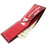 Шкіряне портмоне коричнево-червоне портмоне з тисненням KARYA (0416-57) - 4