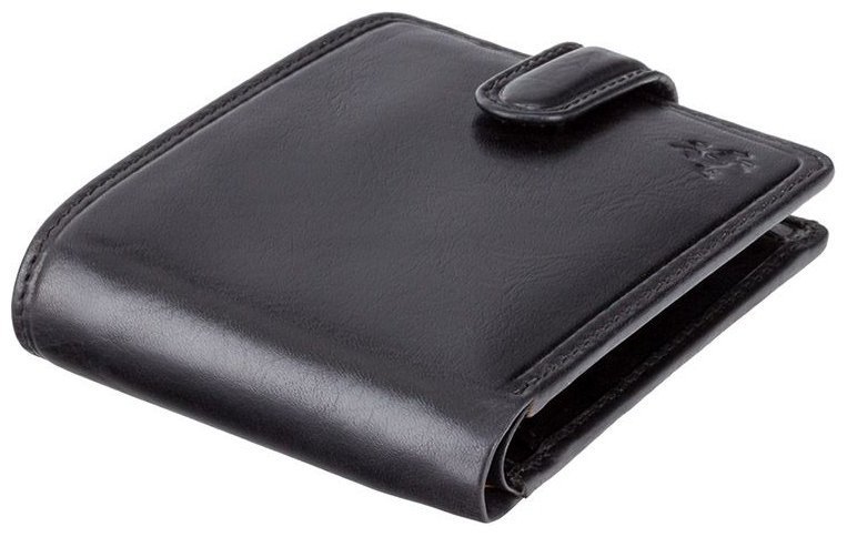 Чорне класичне чоловіче портмоне з натуральної шкіри з кишенею для монет Visconti Riccardo 70699