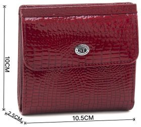 Червоний жіночий гаманець із лакової шкіри з монетницею ST Leather 70799