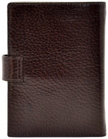 Коричневое вертикальное мужское портмоне из фактурной кожи с удобствами под автодокументы Desisan 80999
