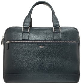 Деловой кожаный портфель из натуральной зернистой кожи для документов Desisan 81099 синего цвета