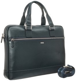 Деловой кожаный портфель из натуральной зернистой кожи для документов Desisan 81099 синего цвета