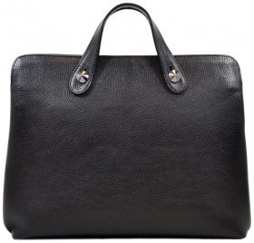 Якісний шкіряний портфель для ноутбука та документів Desisan 81199 чорного кольору