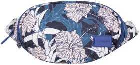 Бананка (поясна сумка) з принтом квітів із водовідштовхувального текстилю Bagland 111399 синя