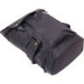 Черный мужской туристический рюкзак из текстиля с клапаном на кнопках Vintage (20492) - 3