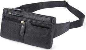 Поясная сумка из натуральной кожи черного цвета VINTAGE STYLE (14735)