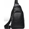 Мужской рюкзак из фактурной кожи черного цвета VINTAGE STYLE (14623) - 2