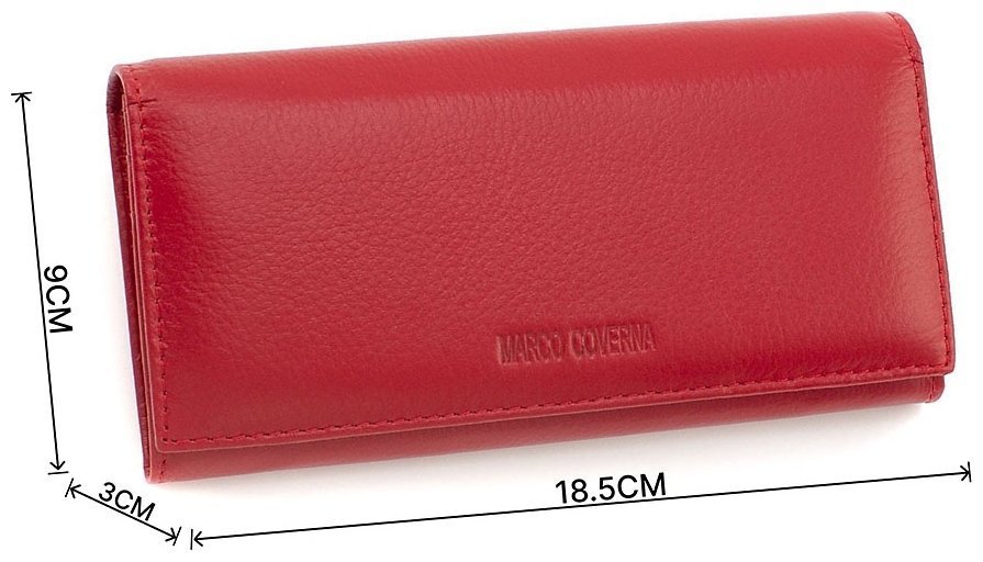 Яскравий просторий жіночий гаманець червоного кольору з натуральної шкіри Marco Coverna (17132) modnotak фото №3