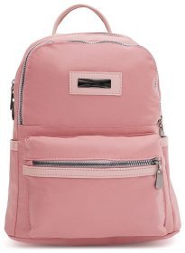 Недорогой женский текстильный рюкзак розового цвета на две молнии Monsen 71799
