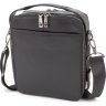 Чоловіча сумка-барсетка чорного кольору з натуральної шкіри на два відділення HT Leather (62199) - 3