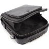 Чоловіча сумка-барсетка чорного кольору з натуральної шкіри на два відділення HT Leather (62199) - 7