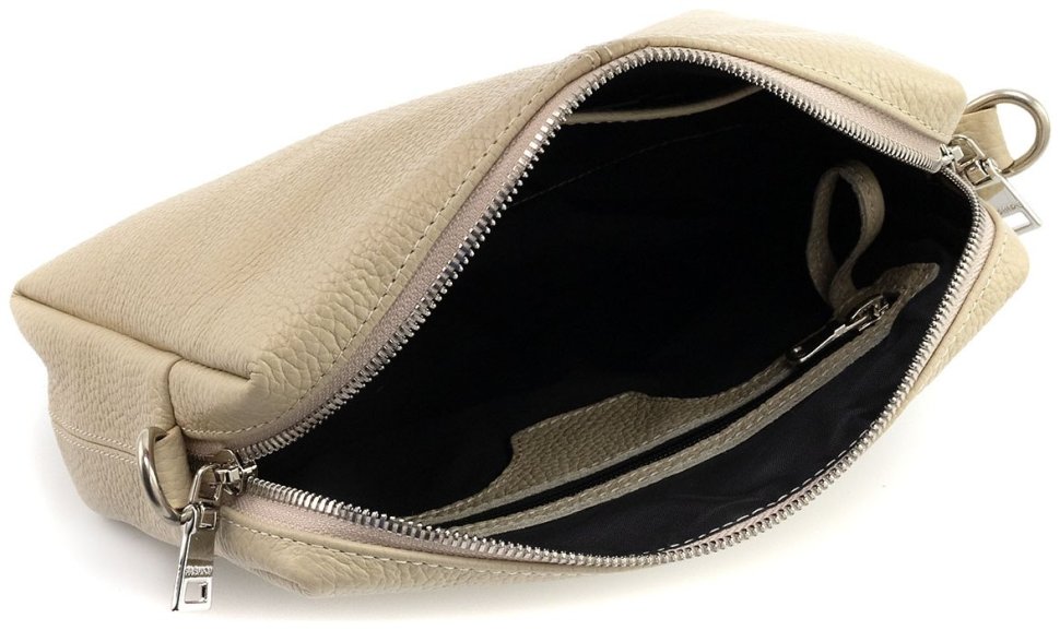 Женская кожаная сумочка крос боди Grande Pelle 102299 (бежевая) modnotak фото №8