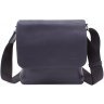 Удобная сумка-планшет из натуральной кожи темно-синего цвета Grande Pelle (12419) - 3