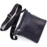 Удобная сумка-планшет из натуральной кожи темно-синего цвета Grande Pelle (12419) - 5