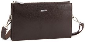 Коричневый мужской клатч на молнии из натуральной кожи KARYA (0830-39)