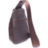 Универсальная мужская сумка-рюкзак из фактурной кожи коричневого цвета Vintage (2421308)  - 2