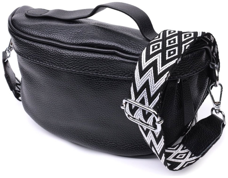 Женская сумка через плечо из натуральной кожи в классическом черном цвете Vintage 2422655 фото №1 Женская сумка через плечо из натуральной кожи в классическом черном цвете Vintage 2422655 modnotak фото №1