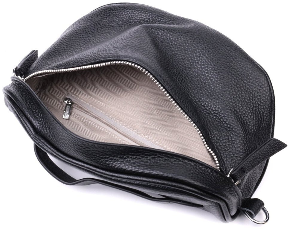 Женская сумка через плечо из натуральной кожи в классическом черном цвете Vintage 2422655 фото №9 Женская сумка через плечо из натуральной кожи в классическом черном цвете Vintage 2422655 modnotak фото №9