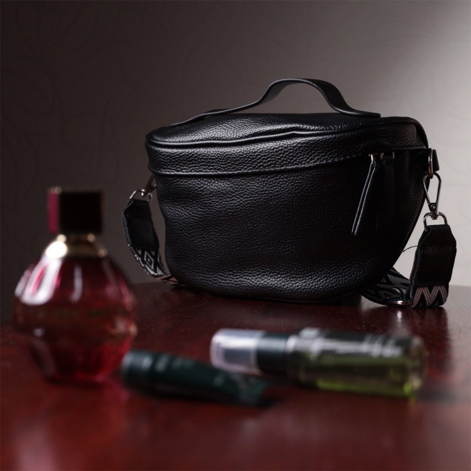 Женская сумка через плечо из натуральной кожи в классическом черном цвете Vintage 2422655 фото №10 Женская сумка через плечо из натуральной кожи в классическом черном цвете Vintage 2422655 modnotak фото №10