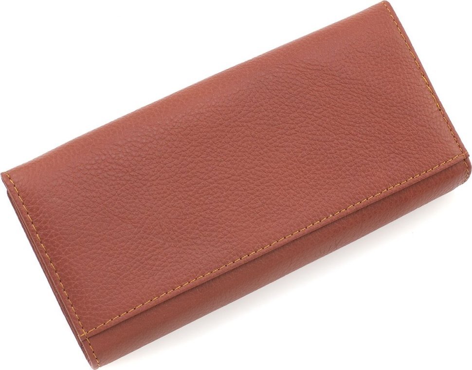 Добротний жіночий гаманець класичного типу із натуральної шкіри світло-коричневого кольору Marco Coverna (17215)