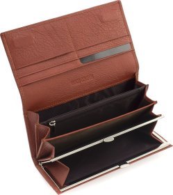 Добротний жіночий гаманець класичного типу із натуральної шкіри світло-коричневого кольору Marco Coverna (17215)