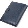 Вертикальний чоловічий гаманець середнього розміру із натуральної шкіри флотар у синьому кольорі CANPELLINI (2421735) - 2