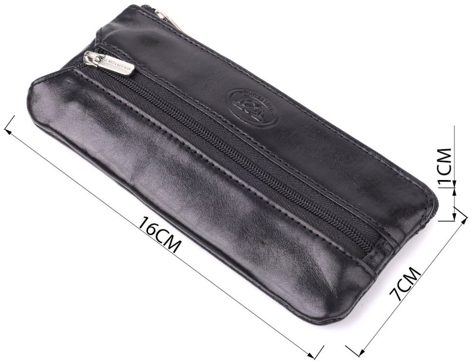 Ключница на два отделения из итальянской кожи Tony Perotti 103299 Черный modnotak фото №3