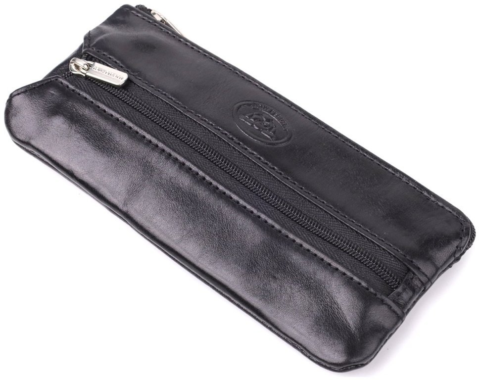 Ключница на два отделения из итальянской кожи Tony Perotti 103299 Черный modnotak фото №5