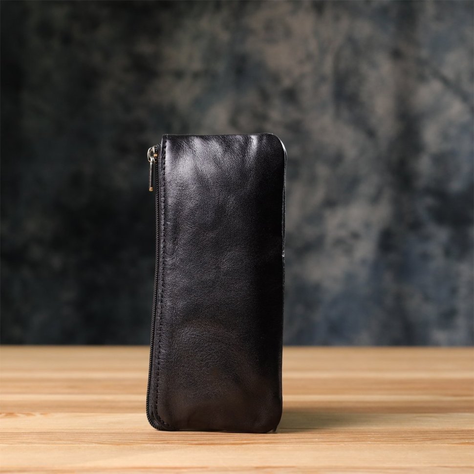 Ключница на два отделения из итальянской кожи Tony Perotti 103299 Черный modnotak фото №9