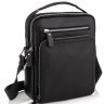 Мужская черная сумка-барсетка из натуральной кожи с выраженной фактурой Tiding Bag (15770) - 1