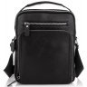 Мужская черная сумка-барсетка из натуральной кожи с выраженной фактурой Tiding Bag (15770) - 2