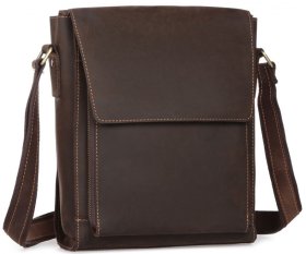 Мужская сумка-мессенджер через плечо из матовой винтажной кожи Tiding Bag 7055DB