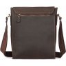 Матовая вертикальная мужская сумка-планшет из натуральной кожи коричневого цвета Tiding Bag (21563) - 4