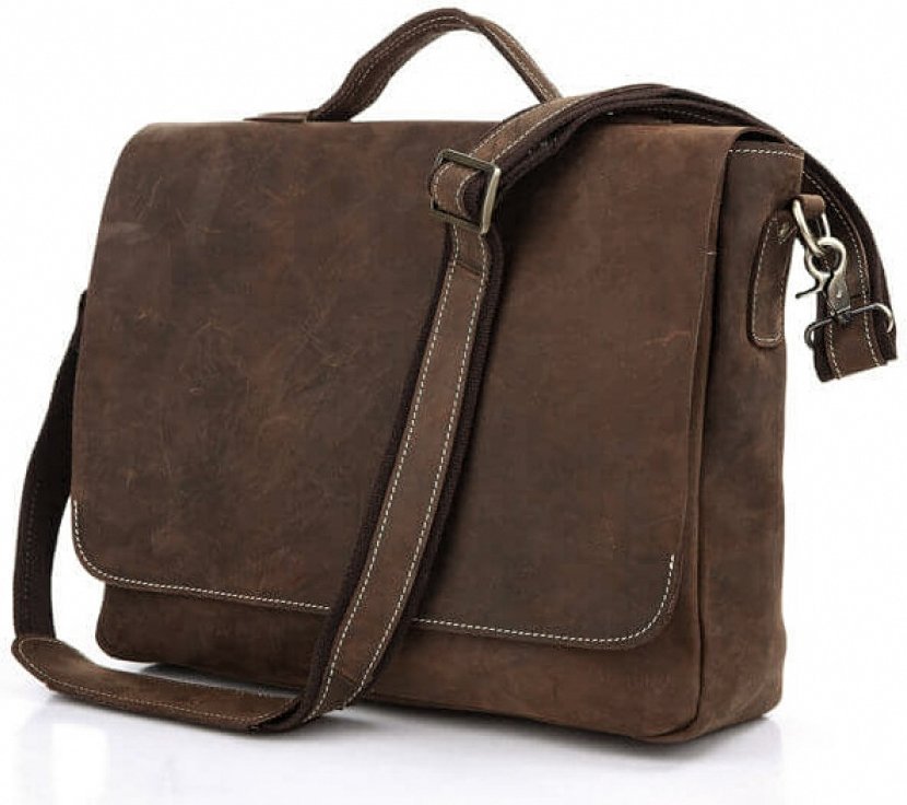 Винтажная мужская кожаная сумка большого размера с отделением под ноутбук Tiding Bag (15854)
