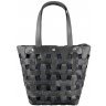 Удобная плетеная сумка черного цвета из кожи в стиле винтаж BlankNote Пазл L (12771) - 1