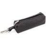 Маленькая ключница черного цвета из фактурной кожи Leather Accessories (41023) - 1