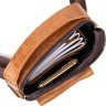 Руда чоловіча сумка-барсетка з натуральної шкіри з отвором для навушників Vintage (20416) - 4