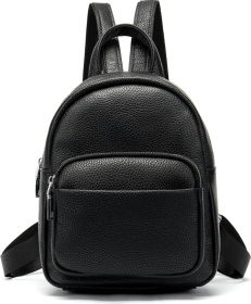 Компактний жіночий рюкзак з натуральної шкіри чорного кольору Vintage (20053)