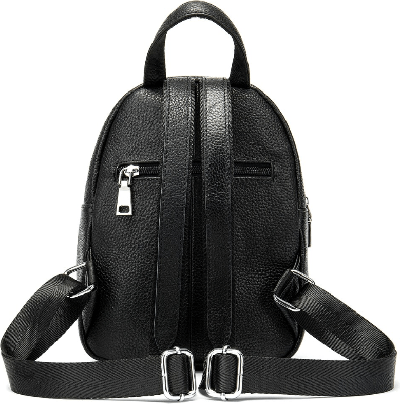 Компактний жіночий рюкзак з натуральної шкіри чорного кольору Vintage (20053)
