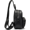 Компактний жіночий рюкзак з натуральної шкіри чорного кольору Vintage (20053) - 4