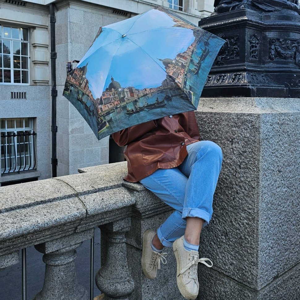 Мини-зонт женский Fulton L794-041291 National Gallery Tiny-2 Canaletto Venice (Разноцветный с рисунком "Венеция", механика) 94299 modnotak фото №4