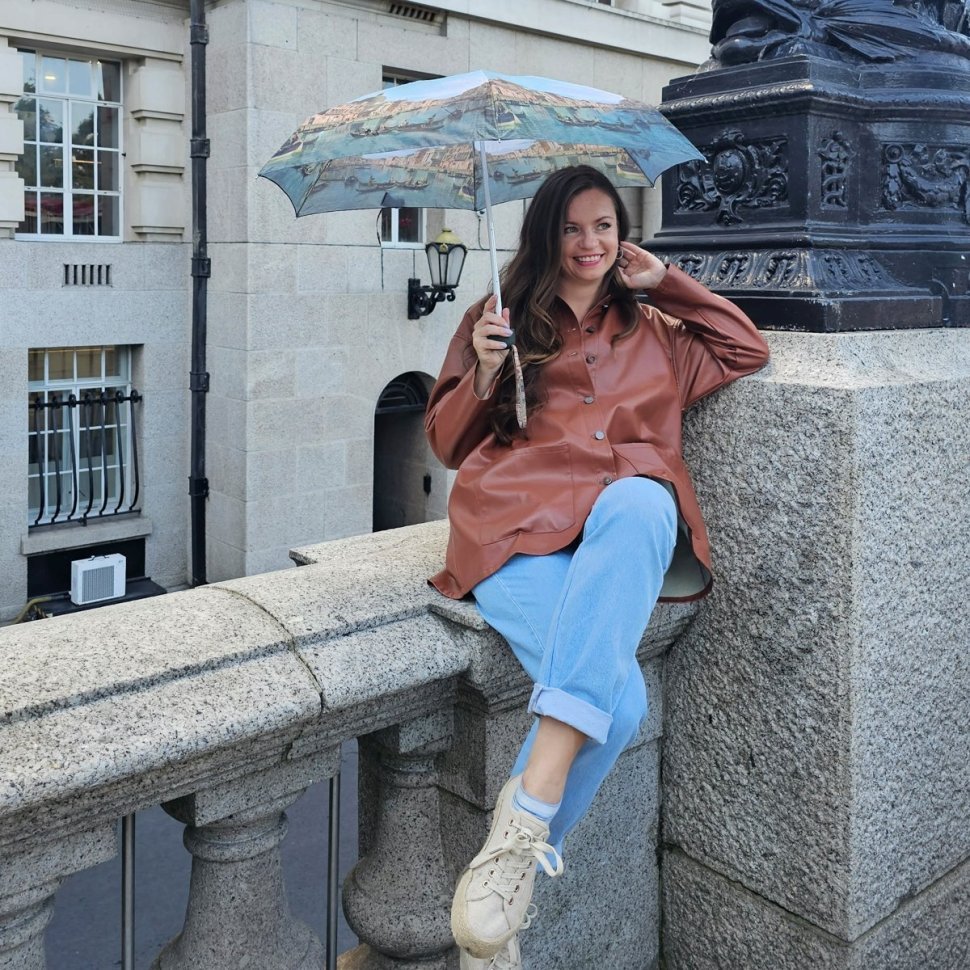 Мини-зонт женский Fulton L794-041291 National Gallery Tiny-2 Canaletto Venice (Разноцветный с рисунком "Венеция", механика) 94299 modnotak фото №5