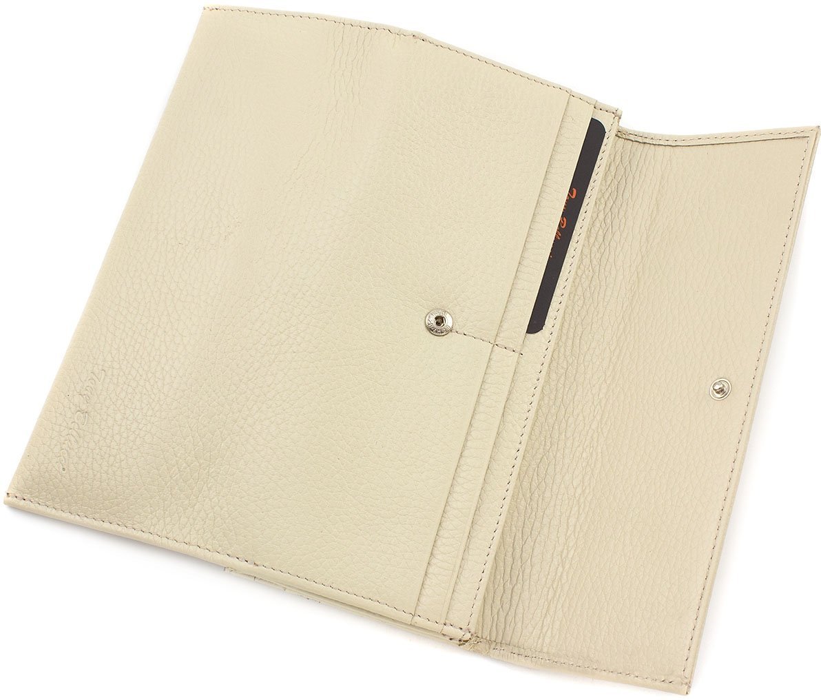 Світло-бежевий гаманець з фактурної шкіри з двома відділеннями на кнопках Tony Bellucci (10818)