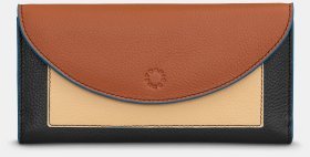 Разноцветный женский кошелек из кожи флотар на кнопке с RFID-защитой Yoshi Y1252 CB 94399